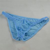 【Wrist watch】 Silk Men  39;s Low waist Male Panties Men Translucent Briefs Triangular Shorts