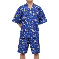 ✱✖ Masculino e feminino casal quimono de manga curta algodão anime verão solto pijama impressão set