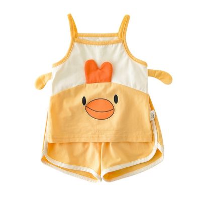 Summer Baby Clothes Animal Pattern Cute Sling Romper for Boys and Girls 0-2 Years Old