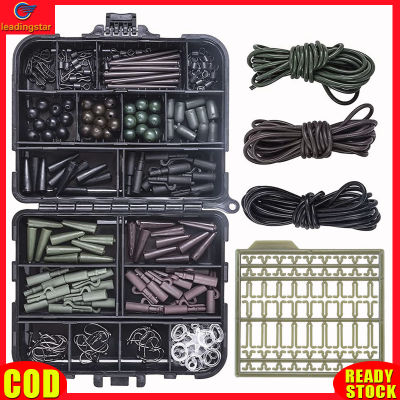 LeadingStar RC Authentic 183pcs Fishing Tackle Box Set Include Rubber Hoses Swivel Beads Sleeves Swivel Stopper Sinker Slide Fishing Gear For Beginners