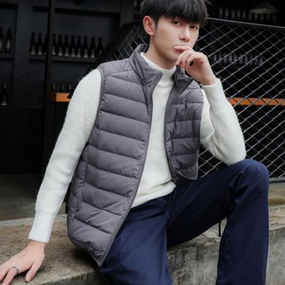 ZZOOI Winter 90% White Duck Down Vest Men doudoune homme Puffer Vest Casual Stand Collar Down Vest Women Outwear Sleeveless Jacket