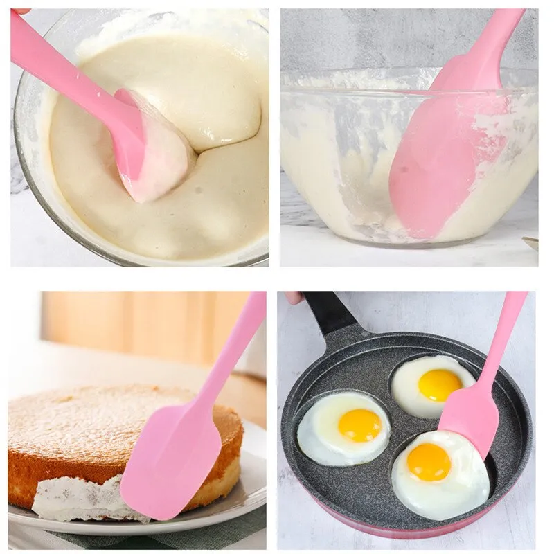 Hot Universal Heat Resistant Integrate Handle Silicone Spoon Scraper  Spatula Ice Cream Cake Kitchen Convenience Tool Utensils