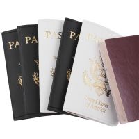 แบบพกพา USA Travel Passport Holder PU Leather ID Card Cover Case Protector