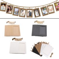 ▫ 10PCS DIY Paper Photo Frame Wooden Clip Paper Picture Holder Wall Decoration For Wedding Graduation Party Photo Booth Props