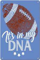 อเมริกันฟุตบอลมันอยู่ใน DNA ของฉันตลกโลหะโล่ย้อนยุคสัญญาณดีบุกแผ่นคาเฟ่บาร์คลับอาหารค่ำตกแต่ง