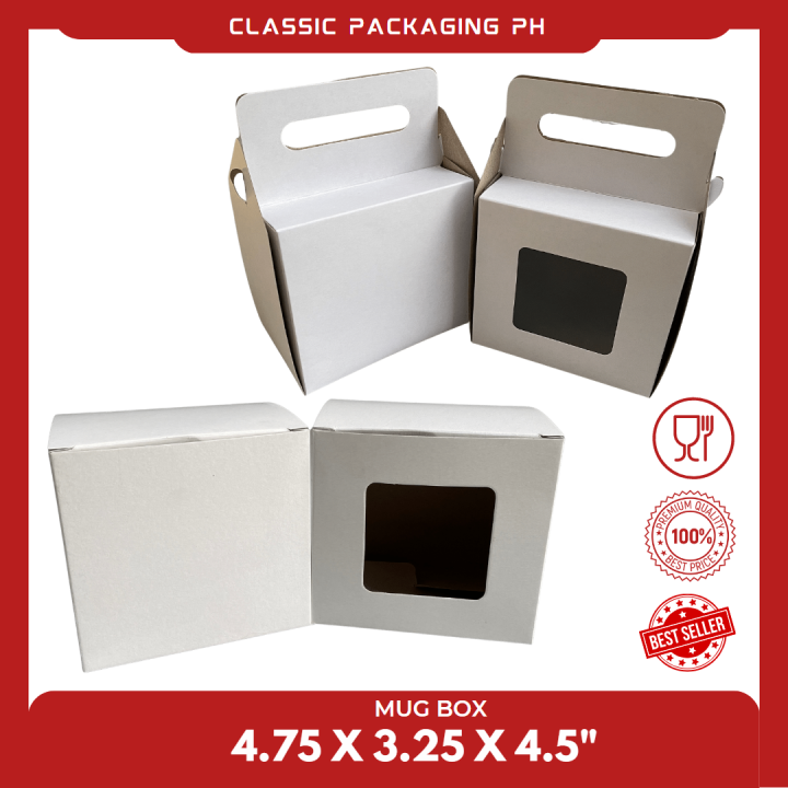 ✨📦10 Pcs 4.75 X 3.25 X 4.5 Inches Mug Box With Handle Or O Handle | No  Window With Window| Plain White For Clear Mug Regular Mug Gift Box Giveaway  Box | Lazada Ph