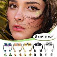 Stainless Steel Magnet Nose Ring Horseshoe Ring Nose Clip Non-pierced Nose Hoop Magnetic Nose Nail piercing nariz piercing