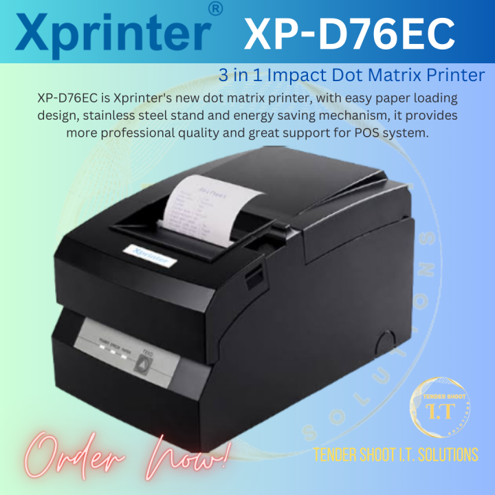 Original! XPrinter XPD76EC 3in1 Impact Dot Matrix Printer USB+Serial