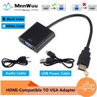 ☊♀ HDMI-compatible TO VGA Adapter Cable Male To Famale Converter 1080P VGA Jack 3.5 AUX Cable USB Power For PC Laptop projector TV