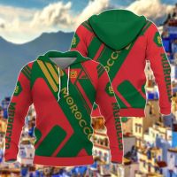 Morocco Flag and Emblem Pattern Hoodies For Male Loose Mens Fashion Sweatshirts Boy Casual Clothing Oversized Streetwear