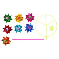 สีสัน DIY Sequins Windmill Wind Spinner ลานบ้านสวนของเล่นเด็กตกแต่ง