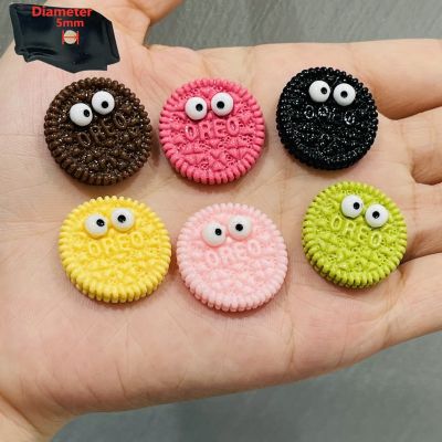 6PCS Resin Cute Cartoon Sweets Fridge Magnetic Sticker Kawaii Colorful Cookies Biscuits Oreo Refrigerator Magnet Memo Holder