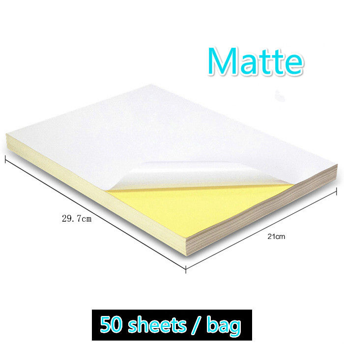 50-sheetspackage-a4-laser-inkjet-printer-copier-kraft-paper-white-self-adhesive-sticker-glossy-matte-matte-surface-paper