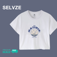 เสื้อเสื้อยืดสั้นลายการ์ตูนเจ้าหญิงแฟชั่นแนวเกาหลีแบบ SELVZE สำหรับ C0035ผู้หญิง