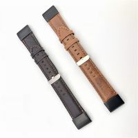 ℡☃∈ 22mm 26mm Genuine Leather Quick Release Easy Fit Watch Band for Garmin Fenix 6X 5X Fenix5 6 fenix 3 Woven Strap Sports 11.20