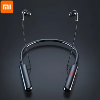 Xiaomi 2022 60 Hours Bluetooth Headphones Stereo Bass Wireless Headphone Neckband Power LED Display Headset TF Card Magnet