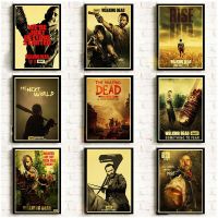 คุณภาพสูง Retro โปสเตอร์ American TV Series The Walking Dead,เหมาะสำหรับ Home Room Art Wall ตกแต่ง,ไม่ใช่ผ้าใบ