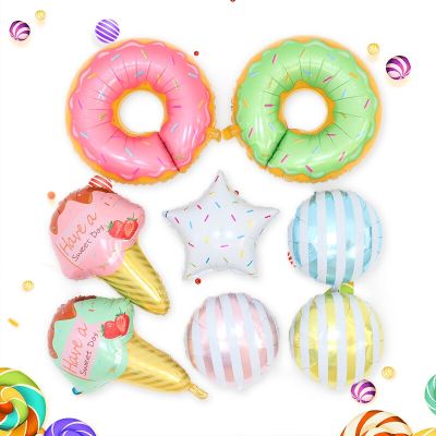 1 Piece Donut Ice Cream Collection Aluminum Film Balloon Birthday Party Baby Shower Decoration Balloons Baby Shower Ball Balloons