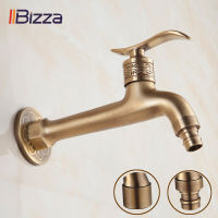 Bib Long Garden Use Crane Antique Solid ss Bathroom Mop Sink Faucet Laundry Wall Mount Washing Machine Cold Water Taps