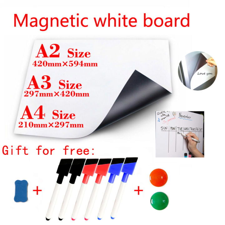 a2-a3-a4-size-magnet-kids-whiteboard-school-kitchen-stickers-dry-eras-board-fridge-message-board-calendar-marker-pen