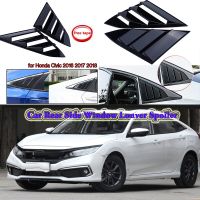 Car Rear Side Window Louver Spoiler Panel Quarter Window Fit For Honda Civic 2016 2018 ABS Decorative Accessories Replacement