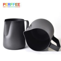 Espresso Coffee Milk Frothing Pitcher Stainless Steel Non-stick Steaming Jug Barista Latte Art Frother Cup Black 350600ML