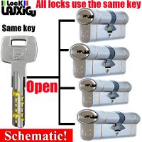 Customize the same key to open all cylinder doors European standard high quality Door lock 11-pin anti-theft lock cylinder