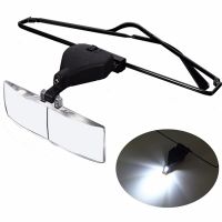 Headhold Magnifier Magnifying Glass Reading Eye Repair Magnifier LED Light with 1.5/2.5/3.5 Glasses Loupe Optical Lens