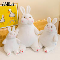 AMILA ตุ๊กตาของเล่นสัตว์ผ้ากำมะหยี่กระต่ายสีขาวขนาดใหญ่ขี้เกียจ หมอนสำหรับนอนน่ารักของขวัญเด็กผู้หญิงเด็กน้อยขนาดใหญ่