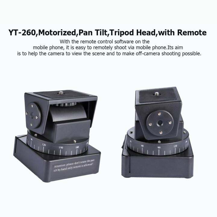 YT260 Motorized Pan Tilt Tripod Head PTZ Remote Control for Camera