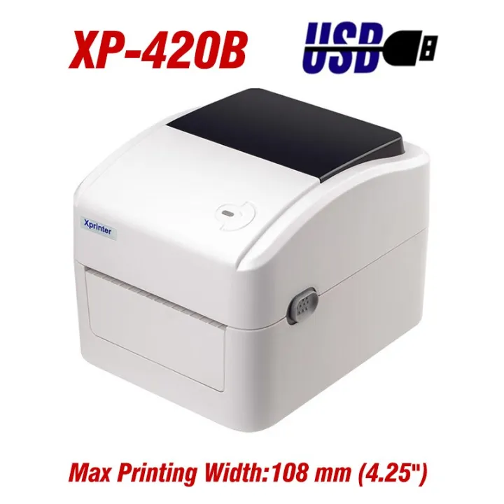 xp-420เครื่องพิมพ์ฉลากจัดส่งสินค้าด้วยความร้อน4นิ้ว25-115มม-เครื่องพิมพ์สติ๊กเกอร์บาร์โค้ดพร้อม-usb-bluetooth-กระดาษห้อง-windows-mac