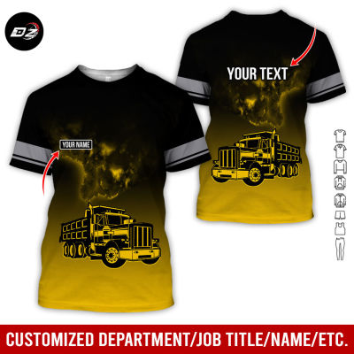 2023 Personalized Name Love Dump Truck All Over Printed Clothes yellow AY612