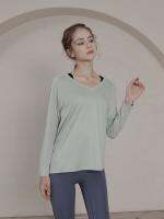 Autumn Women Yoga Shirt Long-sleeved O-neck Loose Female Clothing Hollow Out Pilates Fitness Splicing Net Yarn Gym Sportswear