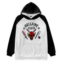 【Lao Zhang Fashion Cosplay】 Stranger Cosplay Things Hellfire Club Hoodie 3D พิมพ์ Hooded Sweatshirt Men Women Casual Streetwear Pullover