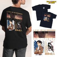 L3vi ผ่าพิภพไททันการโจมตีรูปการ์ตูนอะนิเมะ AOT เสื้อยืดดีไซน์หน้าและหลังกราฟิก100% เสื้อยืดที่เหมาะกับชายและหญิงผ้าฝ้าย