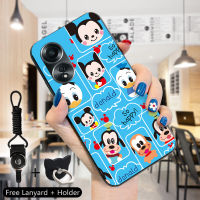 เคส PMP Hp OPPO A58 4G สำหรับ Oppo A58 4G สายคล้องแหวนใส่นิ้วการ์ตูนมิกกี้ Minie Daisy Donad Duck เคสโทรศัพท์ดีไซน์โทรศัพท์ป้องกัน TPU ซิลิโคนกันกระแทกสำหรับ OPPO และ Boys