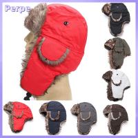 PERPE ผู้ชายผู้หญิง ขน ที่ปิดหู หมวกกันหนาว รัสเซีย Ushanka หมวกสกี หมวกฤดูหนาวหมวก