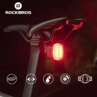 ROCKBROS จักรยานไฟท้ายสมาร์ทอัตโนมัติเบรก Sensing USB จักรยานแสง IPX6 LED ไฟท้าย MTB ถนนแบบชาร์จอุปกรณ์ขี่จักรยาน