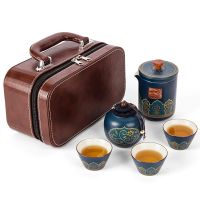 Ceramic Travel Portable Quick Cup One Pot Three Cup Kung Fu Tea Set Set Teapot Small Set Simple Accompanying Chinese Tea Set