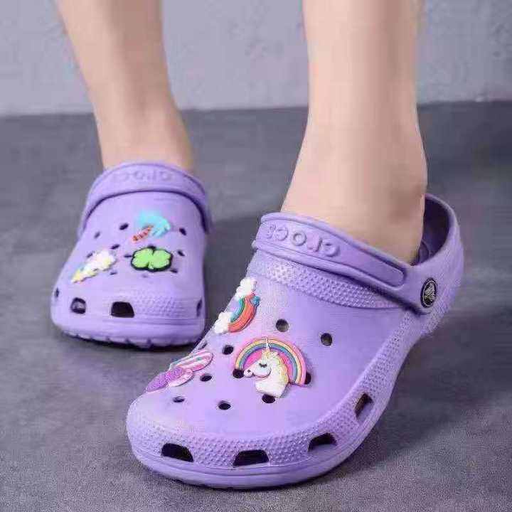 New arrival Crocs hole shoes fashions flat sandals casual slipeprs with
