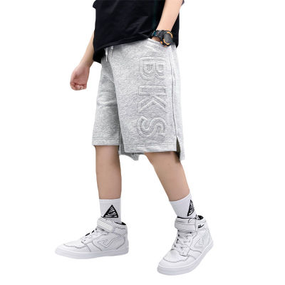 Teenage Boys Shorts 2022 Summer Cotton Sweatpants Kids Casual Grey Black Shorts Sport Clothing For Boys 5 6 8 10 12 14 Years Old
