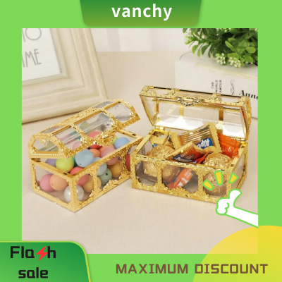 [Buy 1 get 1 free] Vanchy Vintage Golden Pirate Treasure Storage Candy Trinket for Jewelry Crystal Gem Trinket Bedroom Decoration