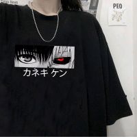 เสื้อยืด Ghoul คาเนกิเคน Tokyo ผู้ชายญี่ปุ่น Ulzzang กราฟิกชายฮาราจูกุเท่มังงะ Kaneki Ken เสื้อยืดลำลอง90S ฤดูร้อน