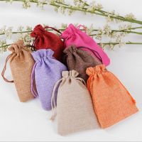 10pc (9x12cm) Handmade Natural Burlap Linen Drawstring Gift Bags Favor Wedding Christmas Gift Bag Jewelry Packaging Bags amp;Pouches