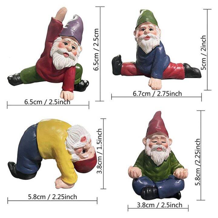 4pcs-funny-garden-gnomes-yoga-dwarf-garden-ornaments-fairy-garden-gnome-accessories-miniature-decorations