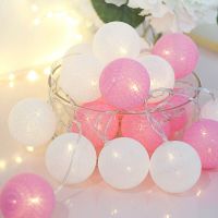 Hot 10 LED Cotton Ball Garland String Lights Christmas Fairy Lighting Strings สำหรับวันหยุดกลางแจ้งงานแต่งงาน Xmas Party Home Decoration