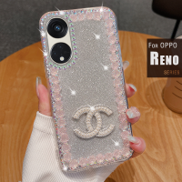 เคส Oppo Reno 8 T Reno8 T 5G 4G Reno7 Reno8 4G 5G Reno7 Z Reno8 Z 5G Reno8 Pro 5G Reno6 Reno5 5G 4G เคสโทรศัพท์กากเพชรพลอยเทียมโรส3มิติลายดอกไม้ไล่ระดับสีเคส