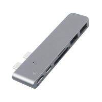 【❉HOT SALE❉】 jhwvulk ฮับอลูมิเนียม Usb C 6-In-1 Usb Type C ฮับต่อพ่วงดองเกิลใช้ได้กับ Macbook Pro 13 "15" Thunderbolt 3 Usb-C Data