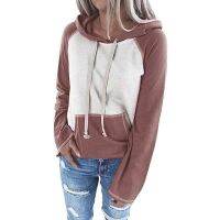 Long Sleeve Hooded Loose Harajuku Oversized Women Hoodies Coats Color Block Streetwear Soft Drawstring Pocket худи оверсайз