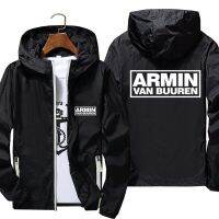 รถตู้ ARMIN BUUREN เสื้อกันลมมีซิปสำหรับผู้ชาย,เสื้อแจ็คเก็ต Flight เสื้อโค้ตเครื่องบินทิ้งระเบิดแจ็คเก็ตสะท้อนแสงบาง7XL โอเวอร์ไซส์